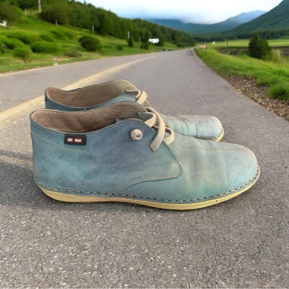 On Foot women’s chukka sneakers Suede Blue Steel size 39 Eur 8 US made in spain - Picture 1 of 11